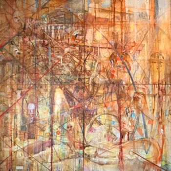 Schilderij getiteld "Promenade dans le f…" door Adam Lobazanov, Origineel Kunstwerk, Acryl