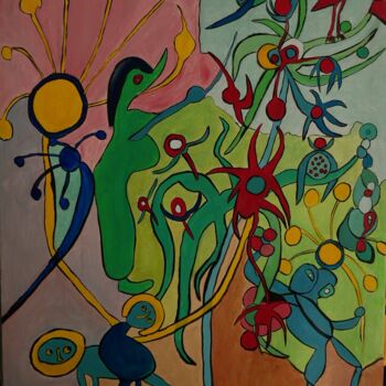 Картина под названием "Migration" - Adam Nidzgorski, Подлинное произведение искусства, Гуашь Установлен на Деревянная рама д…