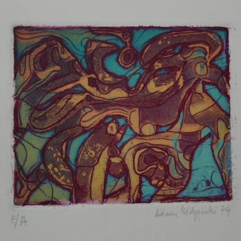 Gravures & estampes intitulée "La pieuvre" par Adam Nidzgorski, Œuvre d'art originale, Gravure
