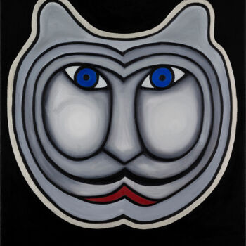 Картина под названием "conchita-white-tiger" - Adamantini, Подлинное произведение искусства, Масло