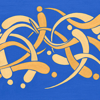 Картина под названием "goldfish-feng-shui" - Adamantini, Подлинное произведение искусства, Масло
