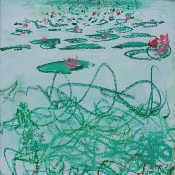 Рисунок под названием "Green wide" - Adam Spinosa, Подлинное произведение искусства, Пастель