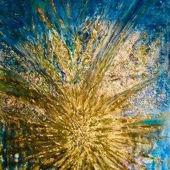 Painting titled "Nocturne Solaire" by Antoinette Deley, Original Artwork, Oil