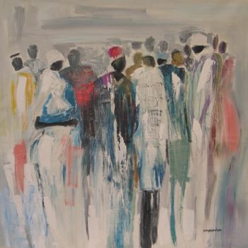 Painting titled "Community" by Benedict Adedipe, Original Artwork