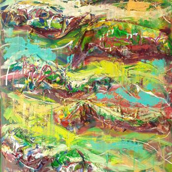 Pittura intitolato "Mountains" da Adel Fahmi, Opera d'arte originale, Acrilico