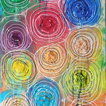 Peinture intitulée "Rose garden" par Adel Fahmi, Œuvre d'art originale, Acrylique