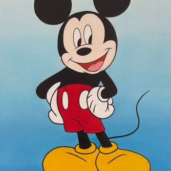 Painting titled "Mickey Mouse" by Adela Izabela Ștefan, Original Artwork, Oil