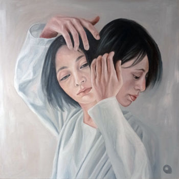 Painting titled "Delicate" by Adelacreative, Original Artwork, Oil Mounted on Wood Stretcher frame