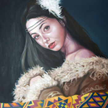 Pintura titulada "Petronela, woman oi…" por Adelacreative, Obra de arte original, Oleo