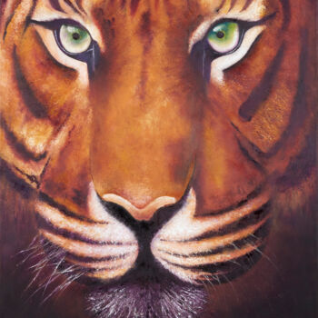 Peinture intitulée "Le tigre" par Adélaïde, Œuvre d'art originale, Huile