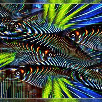 Digital Arts titled "Fish carnival" by Adela Vasiloi, Original Artwork