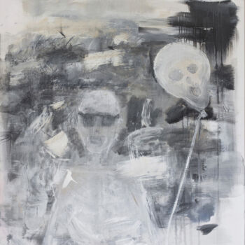Картина под названием "Man with a balloon…" - Adeleia U, Подлинное произведение искусства, Акрил
