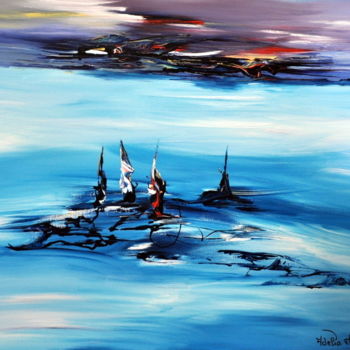 Painting titled "Un rêve bleu" by Adelia Martins, Original Artwork, Acrylic