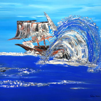 Painting titled "VAGUE CORSE.." by Adelia Martins, Original Artwork, Oil
