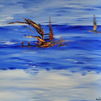 Peinture intitulée "Elegance des eaux" par Adelia Martins, Œuvre d'art originale, Huile
