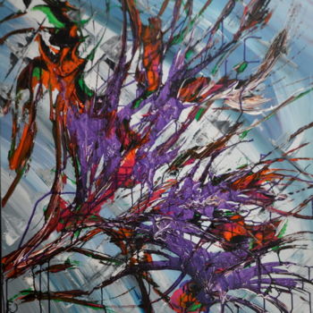 Malerei mit dem Titel "Passion en mauve" von Adelia Martins, Original-Kunstwerk, Acryl