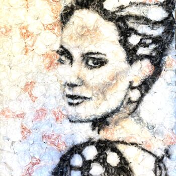 Malarstwo zatytułowany „Angelina” autorstwa Adeline Dutel, Oryginalna praca, Natryskiwacz Zamontowany na Drewniana rama noszy