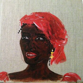 Painting titled "Rwandaise2" by Adeline Penet, Original Artwork, Acrylic