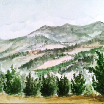 Painting titled "Ballade" by Adeline Penet, Original Artwork, Watercolor