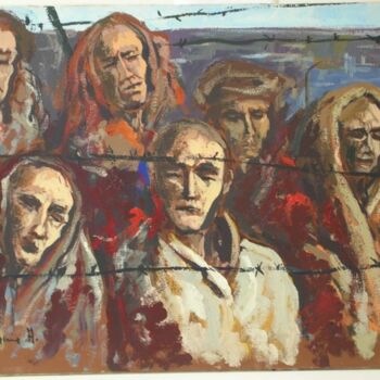 Pittura intitolato "Auschwitz" da Adelio Bonacina, Opera d'arte originale