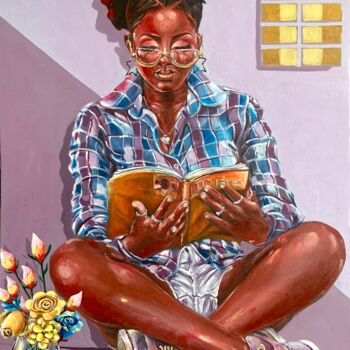 Peinture intitulée "In her Bouquet 💐" par Ademidun Ogundele, Œuvre d'art originale, Acrylique
