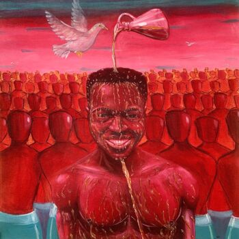 Painting titled "Multitude in the Ar…" by Ademidun Ogundele, Original Artwork, Acrylic