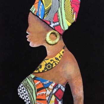 Arte textil titulada "THE PRIDE OF AFRICA" por Adenuga Adebusola, Obra de arte original, Tela