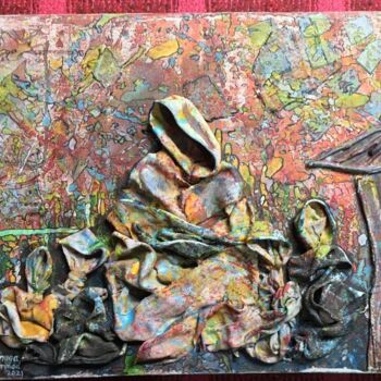 Textile Art titled "THE STORY OF MATHUM…" by Adenuga Adebusola, Original Artwork, Patchwork