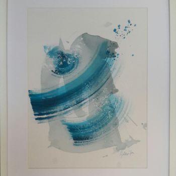 Peinture intitulée "Bleu f202" par Aderita Silva, Œuvre d'art originale, Acrylique Monté sur Carton