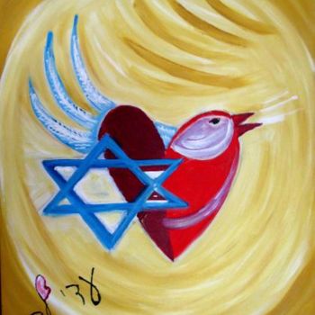 Pintura intitulada "Magen David - The l…" por Adi Lev, Obras de arte originais