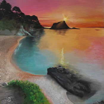 Peinture intitulée "Sunset View" par Andjela Dimitrijevic, Œuvre d'art originale, Huile