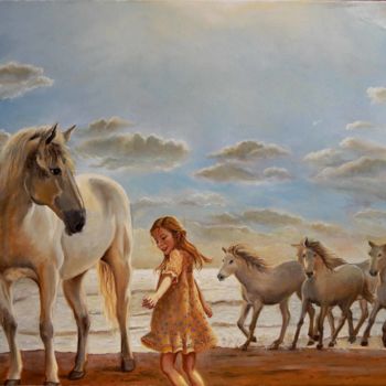 Pintura intitulada "Magical encounter" por Adina Lupan, Obras de arte originais, Óleo