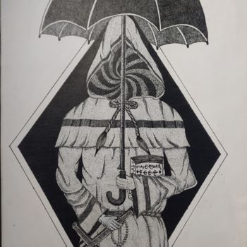 Drawing titled "Exorcism" by Rizkiadi13, Original Artwork, Ballpoint pen