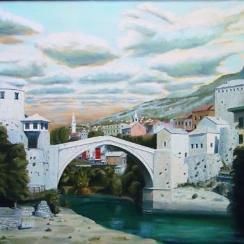 Painting titled "Mostar" by Admir Silajdzic, Original Artwork, Oil