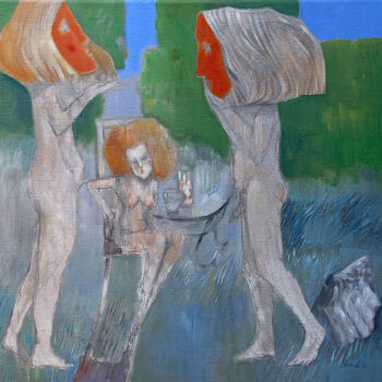 Картина под названием "Nostalgy" - Nandi Veseli, Подлинное произведение искусства, Масло Установлен на Деревянная рама для н…