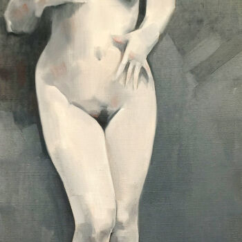 Painting titled "Morning Nude" by Nandi Veseli, Original Artwork, Oil