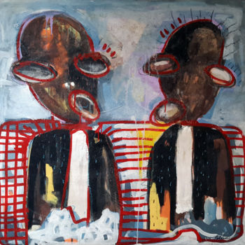 Peinture intitulée "Les avocats. The la…" par Adokou Sana Kokouvi, Œuvre d'art originale, Acrylique