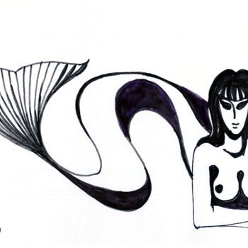 Dibujo titulada "mermaid-1.jpg" por Adolf Neystat, Obra de arte original