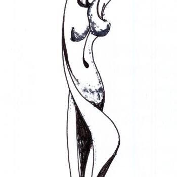 Disegno intitolato "sketch-of-sculpture…" da Adolf Neystat, Opera d'arte originale