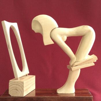 Скульптура под названием "before-bedtime-2.jpg" - Adolf Neystat, Подлинное произведение искусства, Дерево