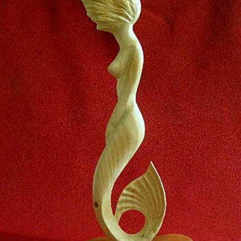 Sculpture titled "mermaid-2.jpg" by Adolf Neystat, Original Artwork, Wood