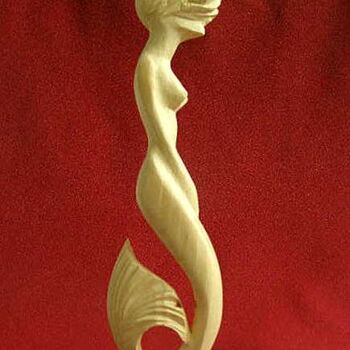 Sculpture titled "mermaid-1.jpg" by Adolf Neystat, Original Artwork, Wood