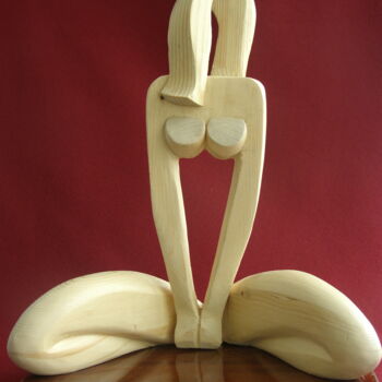 Sculptuur getiteld "shyness-5.jpg" door Adolf Neystat, Origineel Kunstwerk, Hout