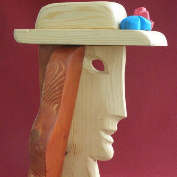 雕塑 标题为“Lady in a hat with…” 由Adolf Neystat, 原创艺术品, 木