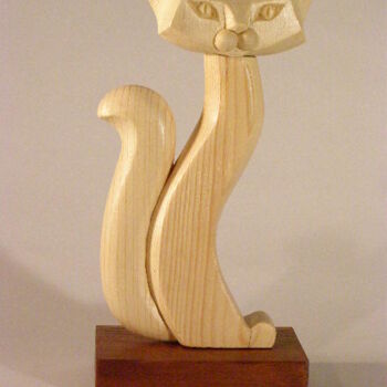 Скульптура под названием "Кошка-3.jpg" - Adolf Neystat, Подлинное произведение искусства