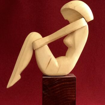 Sculpture titled "Waiting-1.jpg" by Adolf Neystat, Original Artwork, Wood