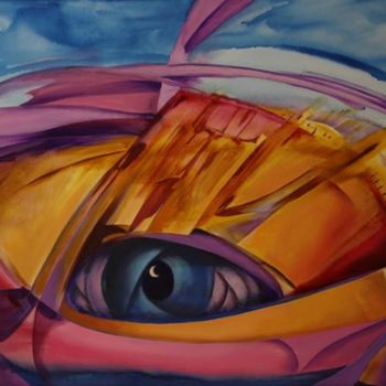 Painting titled "ojo" by Adolfo Prado, Original Artwork, Oil
