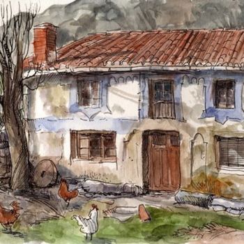 Pintura titulada "Casa en Camporredon…" por Adolfux, Obra de arte original, Otro