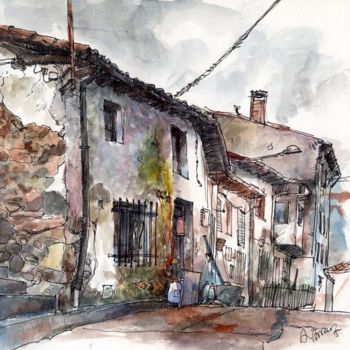 Peinture intitulée "Old house" par Adolfux, Œuvre d'art originale