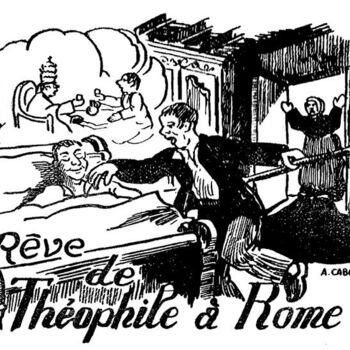 Rysunek zatytułowany „Rêve de Théophile” autorstwa Adolphe Cabon, Oryginalna praca